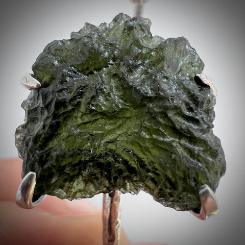 Sterling Silver Moldavite Bracelet | 4.45g | Chlum