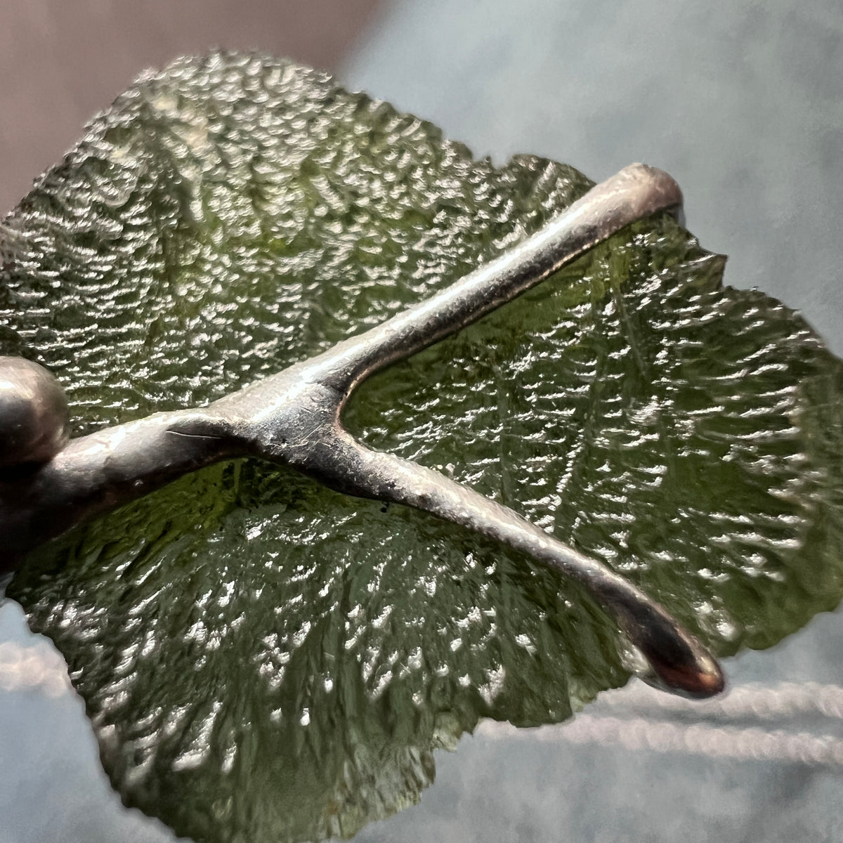 1.8g Moldavite Necklace, Soft Soldered
