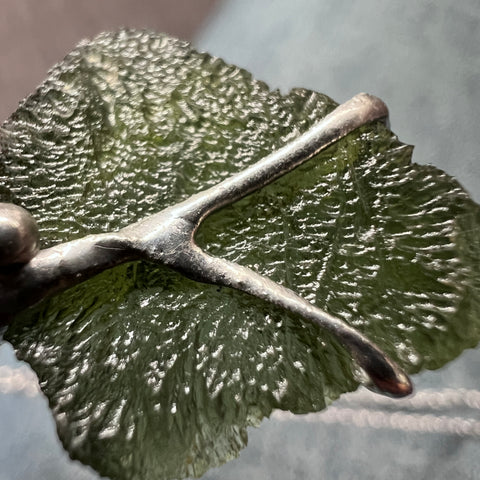 1.8g Moldavite Necklace, Soft Soldered