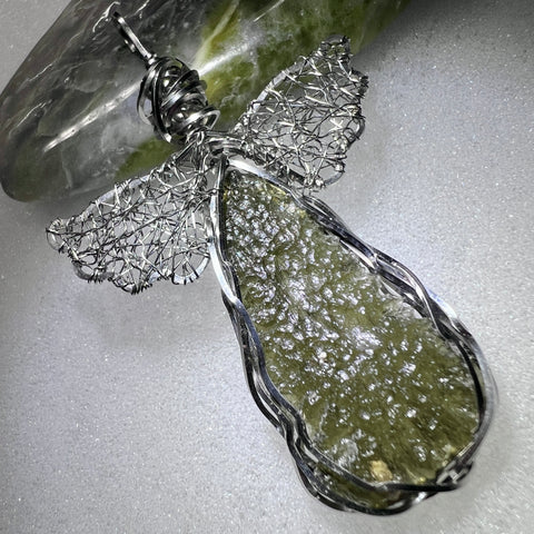 Moldavite Angel Pendant I 2.96g I Marouskovo Pole