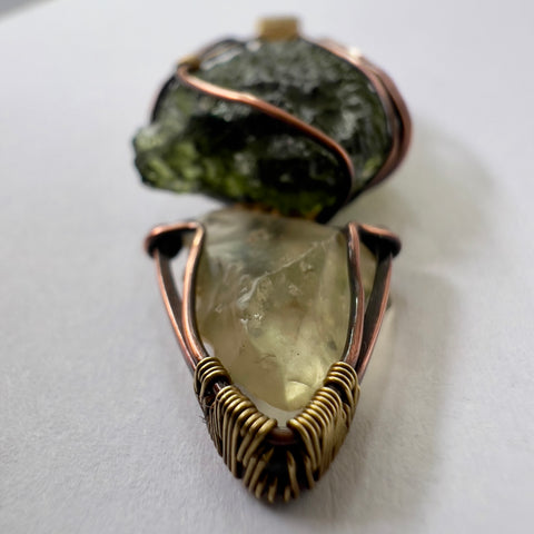 Moldavite & LDG Copper Pendant | 3.73g | Marouskovo Pole