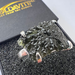 Moldavite Silver Ring - Size 8.5