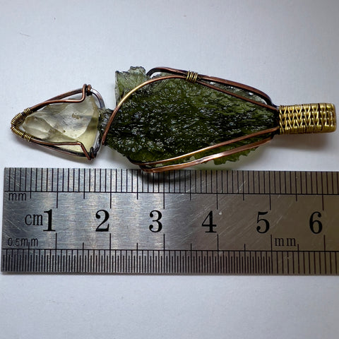 Moldavite & LDG Copper Pendant | 3.73g | Marouskovo Pole