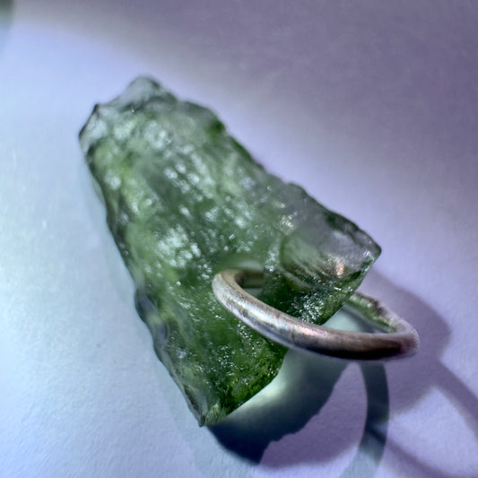 Sterling Silver Moldavite Pendant | 0.58g | Vrabce