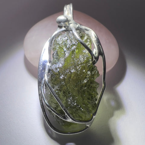 Soft Soldered Moldavite Pendant | 2.22g | Chlum
