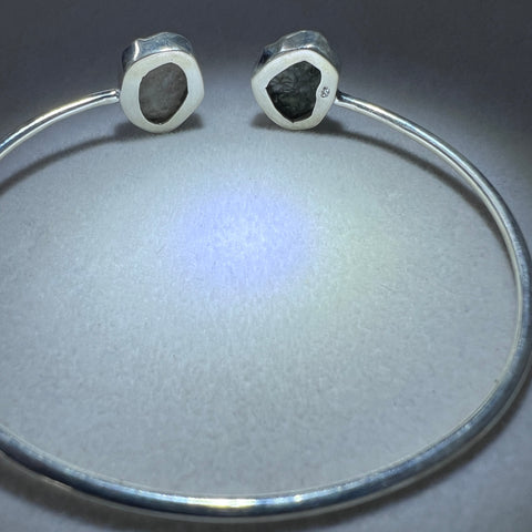 Sterling Silver Moldavite & LDG Bracelet | 1.1g | Chlum