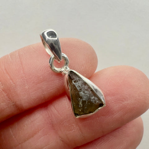 Sterling Silver Moldavite Pendant | 1.42g | Chlum