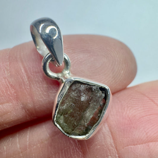 Sterling Silver Moldavite Pendant | 1.43g | Chlum