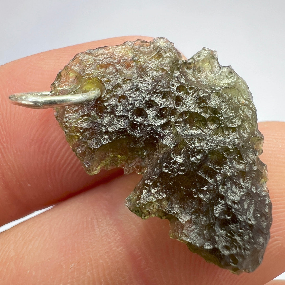 Sterling Silver Moldavite Pendant | 2.41g | Chlum