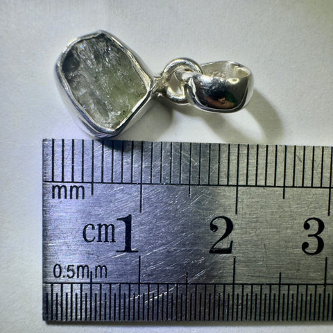 Sterling Silver Moldavite Pendant | 1.43g | Chlum