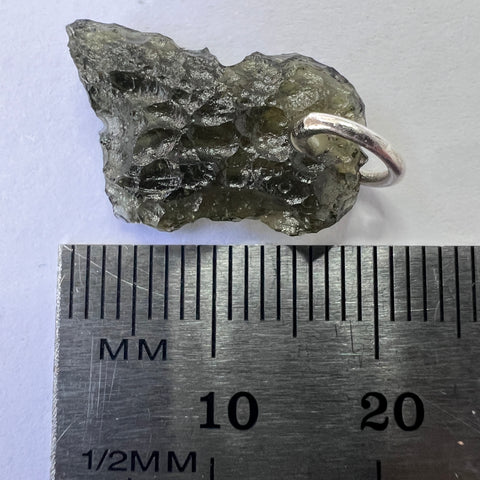 1.09g Natural Moldavite Sterling Silver Pendant