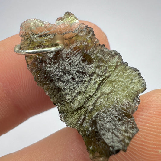 Sterling Silver Moldavite Pendant | 2.53g | Chlum