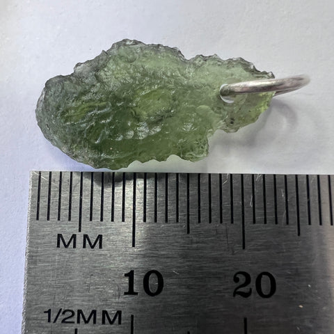 1.18g Natural Moldavite Sterling Silver Pendant
