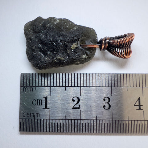 3.54g Moldavite Pendant - Copper Bale