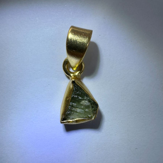 Gold plated Moldavite pendant 1.18g Chlum