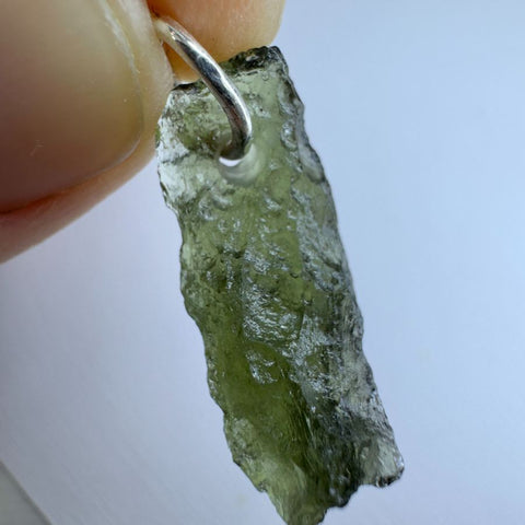 1.33g Chlum Moldavite sterling silver pendant