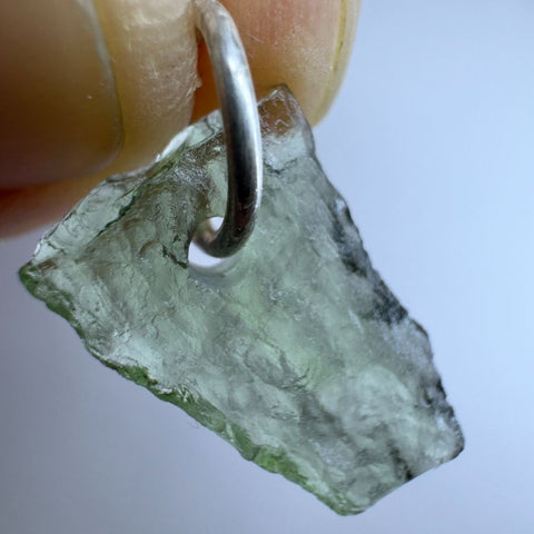 0.58g Vrabce Moldavite sterling silver pendant