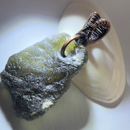 3.54g Moldavite Pendant - Copper Bale