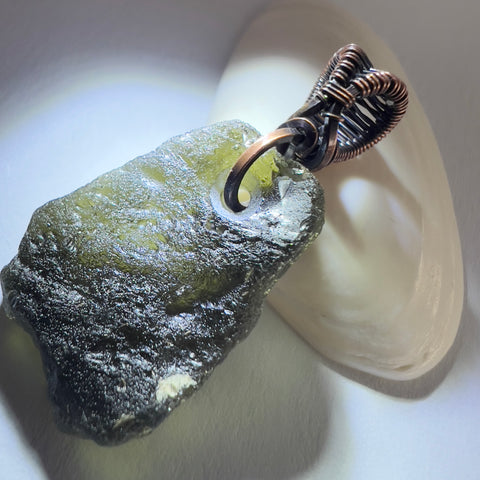 3.54g Moldavite Pendant - Copper Bale