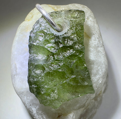 Silver Moldavite Pendant | 1.95g | Chlum