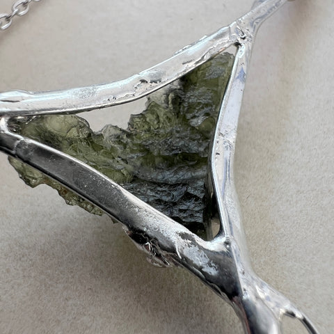 1.6g Sterling Silver  Moldavite Pendant