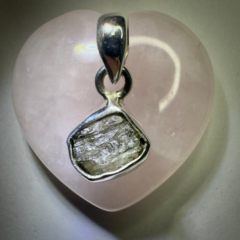 Sterling Silver Moldavite Pendant | 1.43g | Chlum