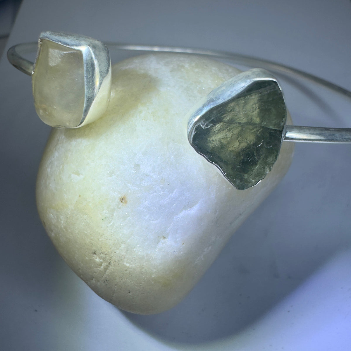 Sterling Silver Moldavite & LDG Bracelet | 0.8g | Chlum