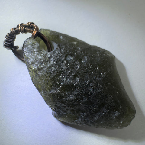 Copper Moldavite Pendant |  2.99g | Marouskovo Pole