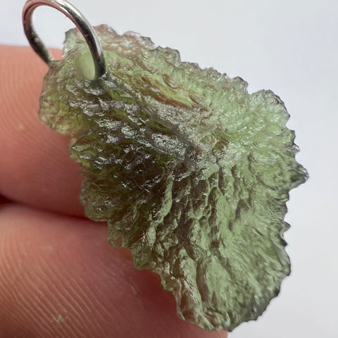 Sterling Silver Moldavite Pendant | 1.92g | Maly Chlum
