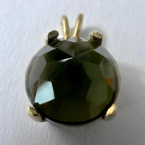Exquisite 14k Gold Faceted Moldavite Pendant | 3.09ct | Chlum