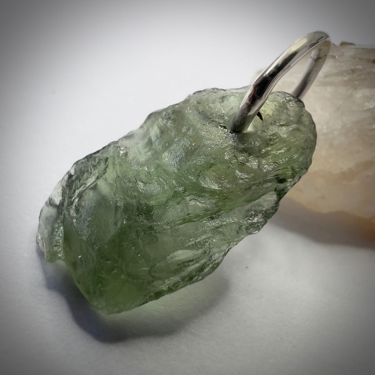 1.22g Natural Moldavite Sterling Silver Pendant