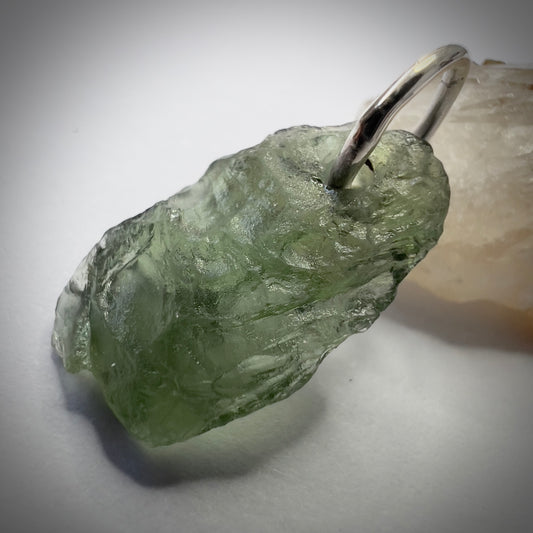 1.22g Natural Moldavite Sterling Silver Pendant