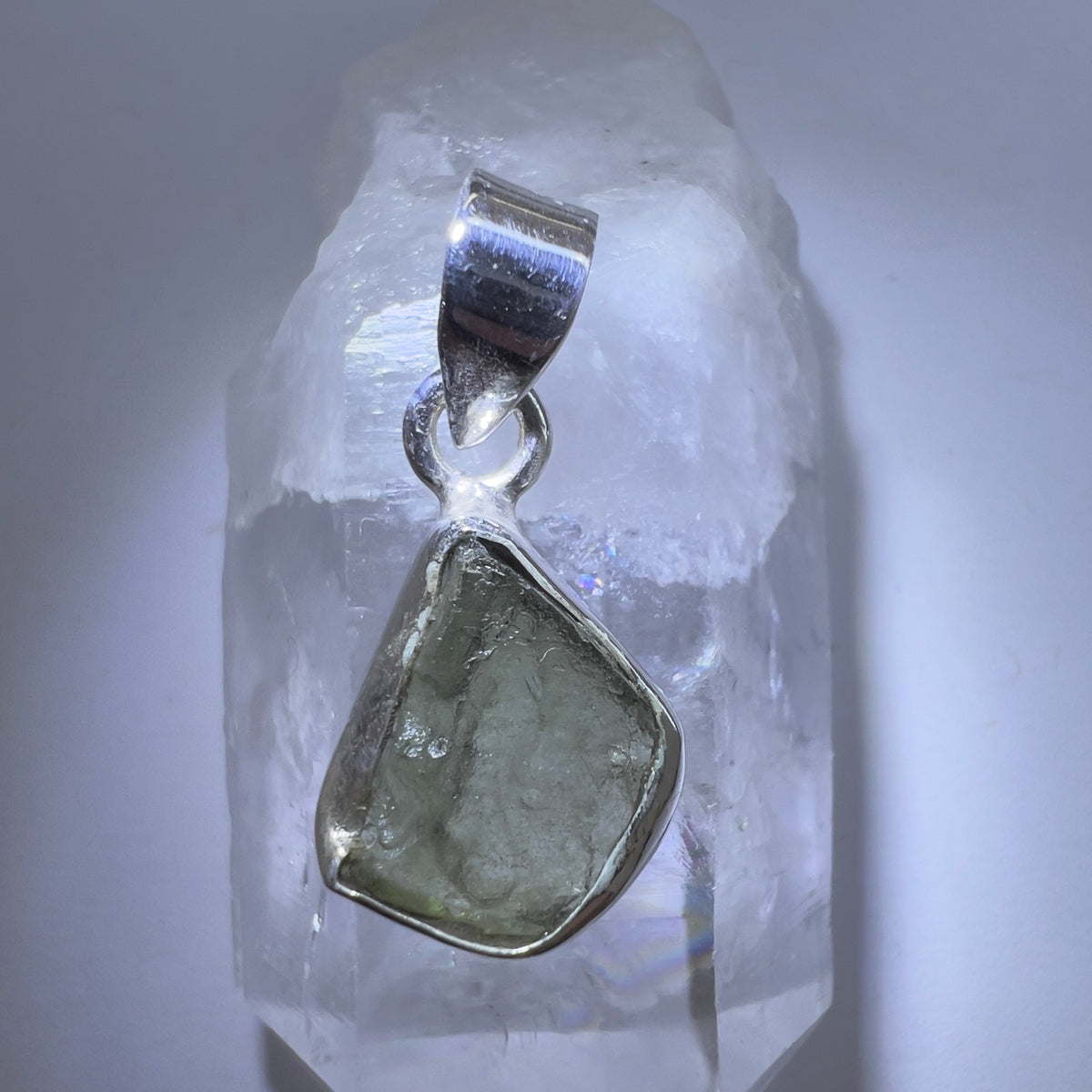 Sterling Silver Moldavite Pendant | 1.68g | Chlum