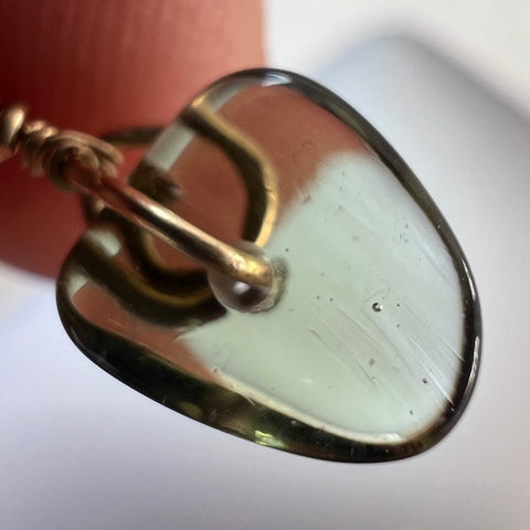 Hand-Polished Moldavite Bead Earrings - 2.7ct