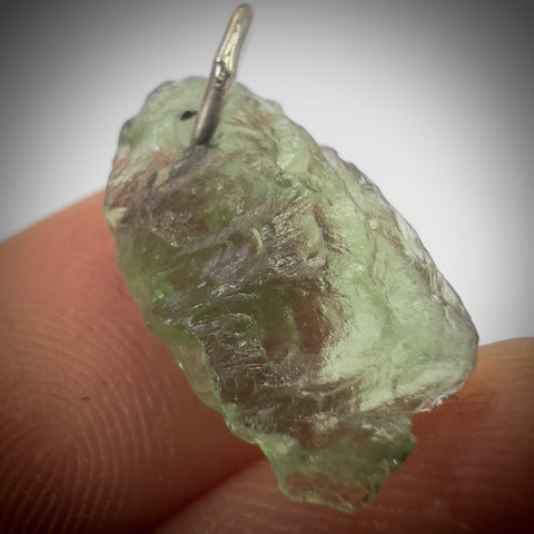 1.22g Natural Moldavite Sterling Silver Pendant