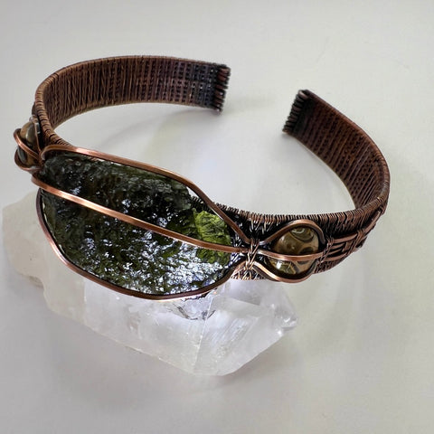 Antiqued Copper with Leopard Skin Jasper Accents | 6.55g | Chlum