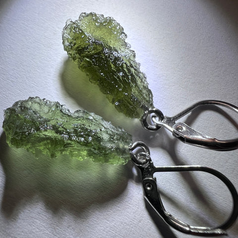 Natural Moldavite Earrings I 2.63g I Maly Chlum