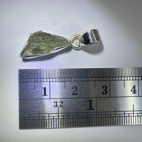 Sterling Silver Moldavite Pendant | 1.48g | Chlum