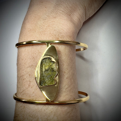 Gold Plated Moldavite Bracelet | 1.6g | Chlum