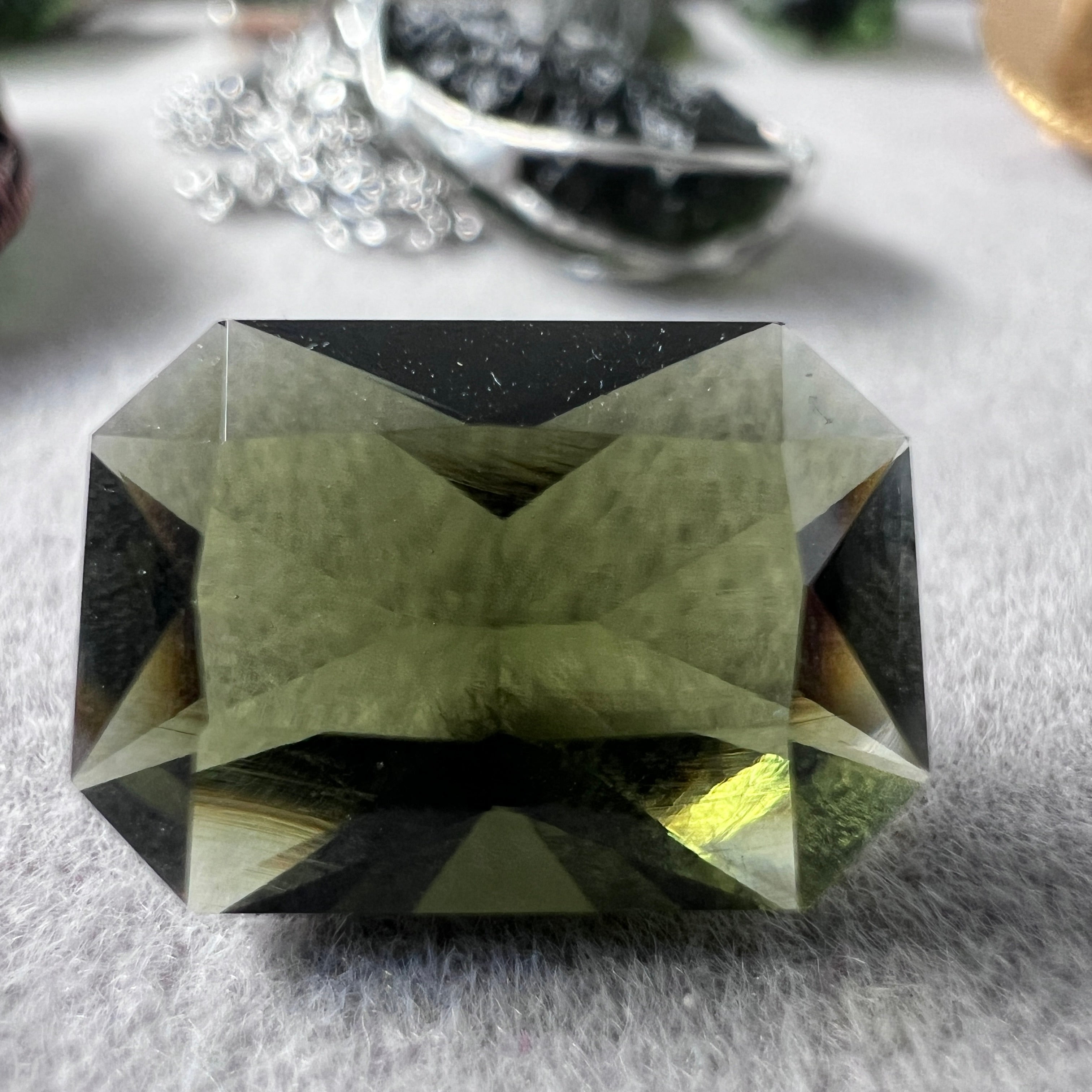 Exquisite faceted Moldavite