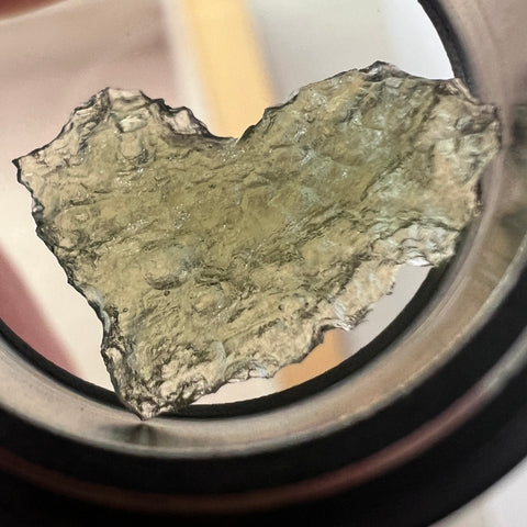 0.34g Moldavite Heart Locket - 25mm