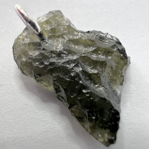 1.09g Natural Moldavite Sterling Silver Pendant