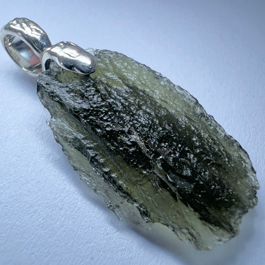 Sterling Silver Moldavite Pendant | 2.89g | Chlum