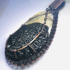 Statement piece Moldavite/LDG Copper pendant - 18.8g
