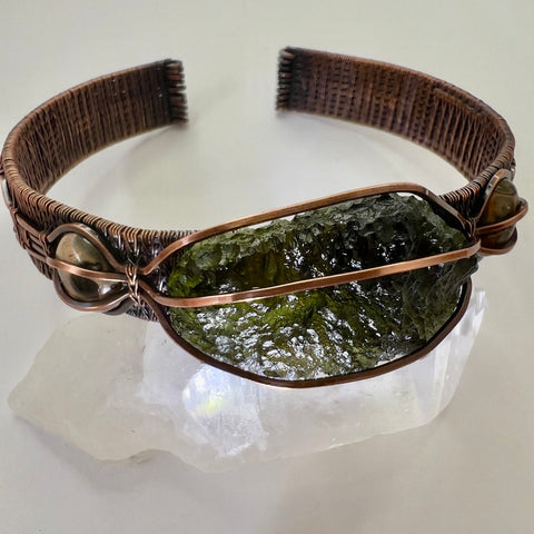 Antiqued Copper with Leopard Skin Jasper Accents | 6.55g | Chlum