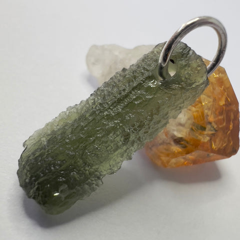 1.64g Natural Moldavite Sterling Silver Pendant