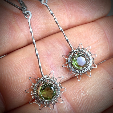 Faceted Moldavite Earrings I 1.4ct I Chlum