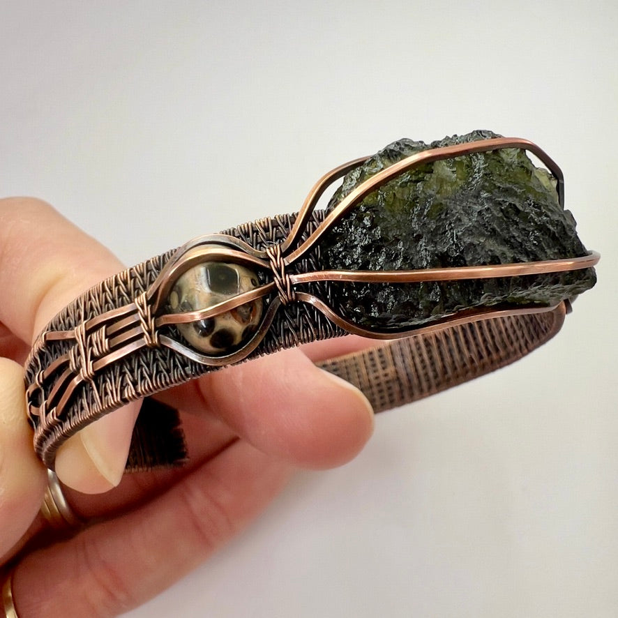 Antiqued Copper with Leopard Skin Jasper Accents | 6.55g | Chlum