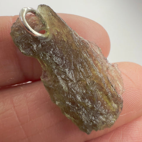 Silver Moldavite Pendant | 1.24g | Chlum