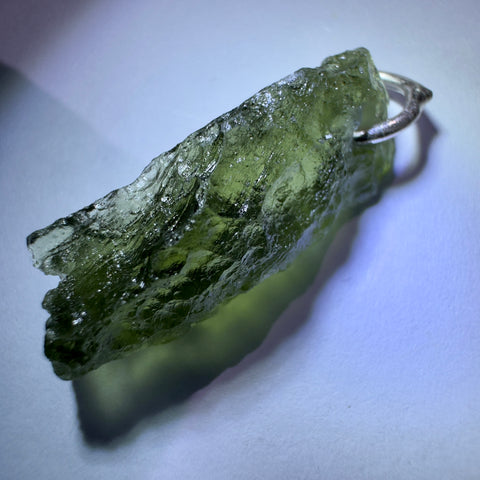 Sterling Silver Moldavite Pendant | 1.33g | Chlum